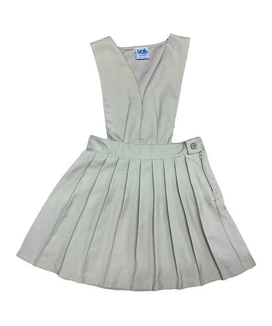 Pleated V-Neck Uniform Jumper Polyester Cotton Fabric - Navy, Khaki, Pleated, V-Neck, Zipper Closure (1 Unit)