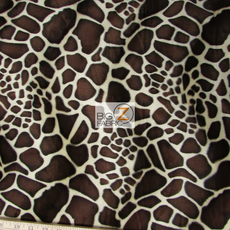 Safari Velboa Giraffe Animal Short Pile Fabric