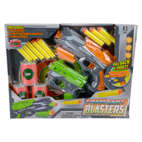 Foam Blaster Set With Target Cans (2 Pack)