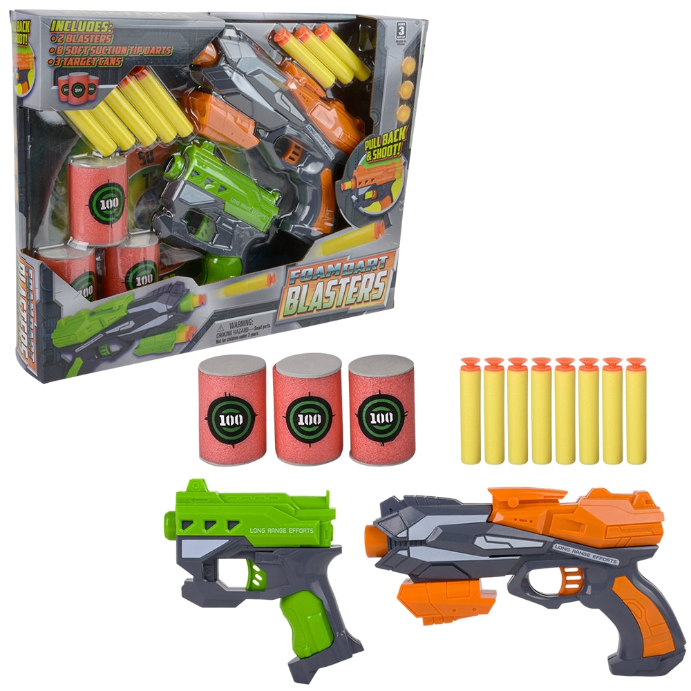 Foam Blaster Set With Target Cans (2 Pack)