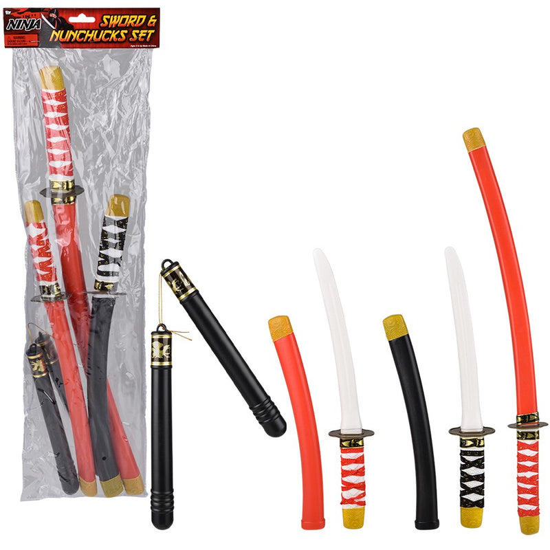 Ninja Sword And Nunchucks 4-Piece Set