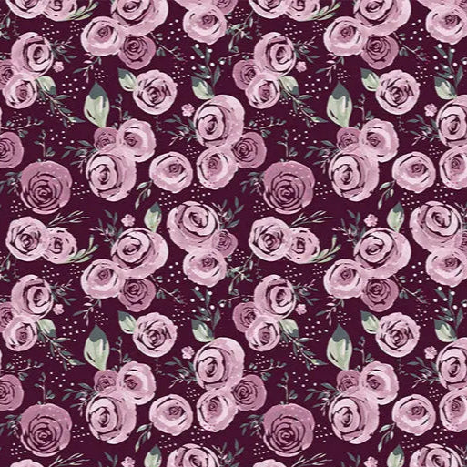 Quilting Cuddle Fabric Garden Roses Woodrose