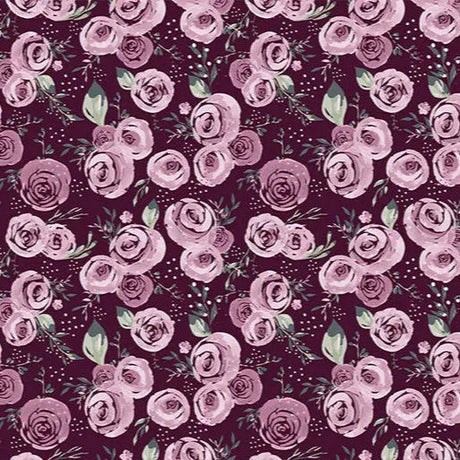 Quilting Cuddle Fabric Garden Roses Woodrose