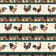 Quilting Cotton Garden Gate Roosters Repeating Stripe Wilmington Prints