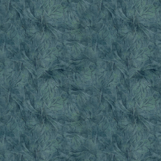 Quilting Cotton Garden Gate Roosters Teal Feather Texture Wilmington Prints