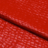 Gator Hipster PU Coated Spandex Fabric - Purple, Gunmetal, Red, Black Gator Embossed, 54" Width (1 Yard)
