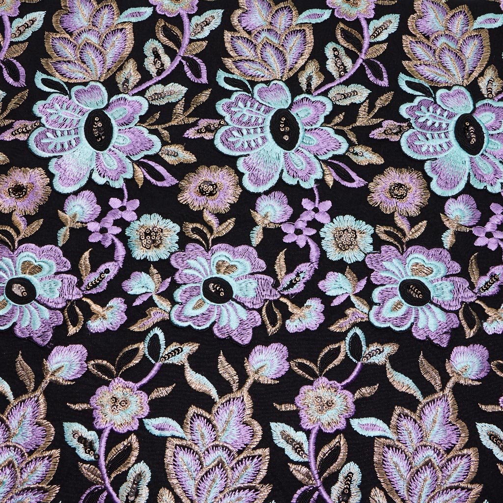 Embroidered Mesh Floral Fabric