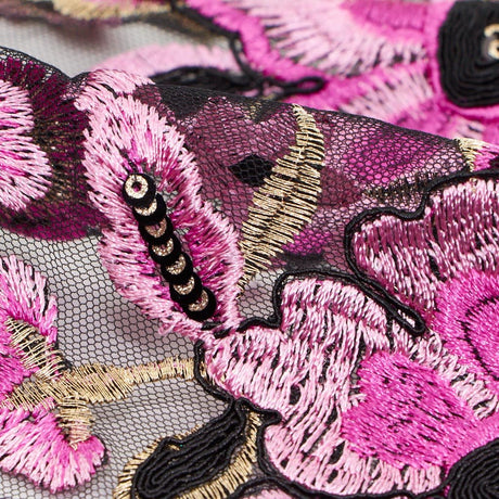 Embroidered Mesh Floral Fabric