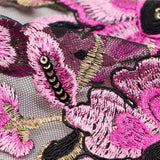 Genevieve Embroidered Mesh Polyester Fabric - Floral Embroidery, 58" Width (1 Yard)