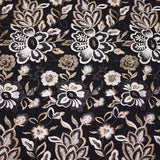 Genevieve Embroidered Mesh Polyester Fabric - Floral Embroidery, 58" Width (1 Yard)