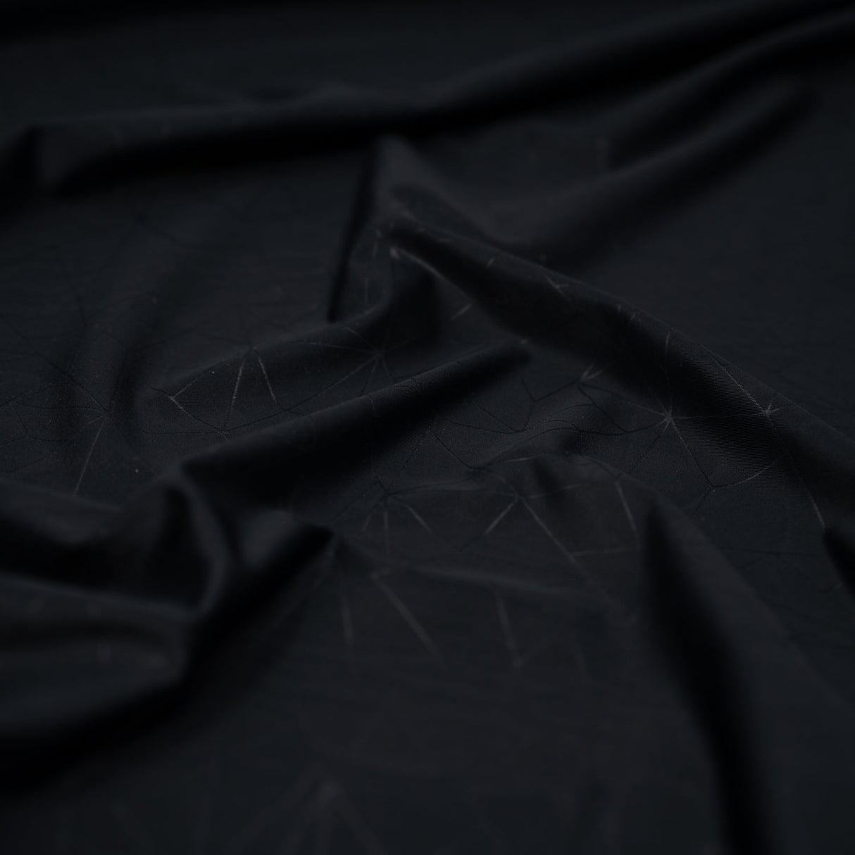 Geometric Embossed Matte Nylon Spandex Tricot Fabric - Geometric Embossed, Blue, 58" Width (1 Yard)