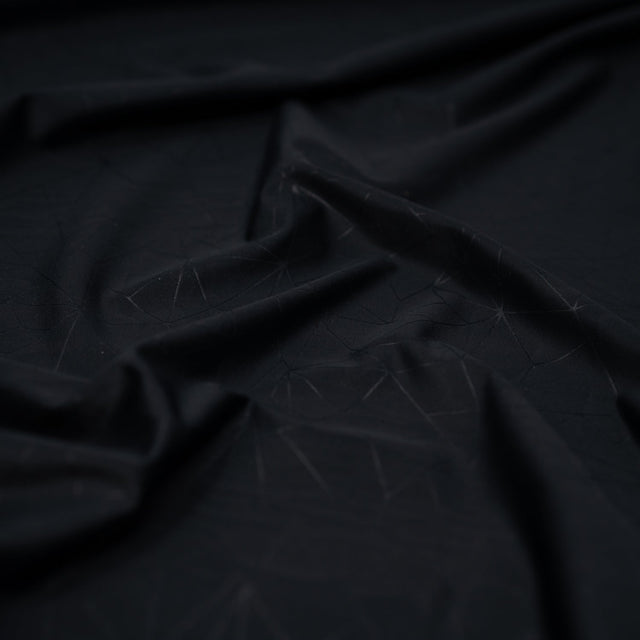 Geometric Embossed Matte Nylon Spandex Tricot Fabric - Geometric Embossed, Blue, 58" Width (1 Yard)