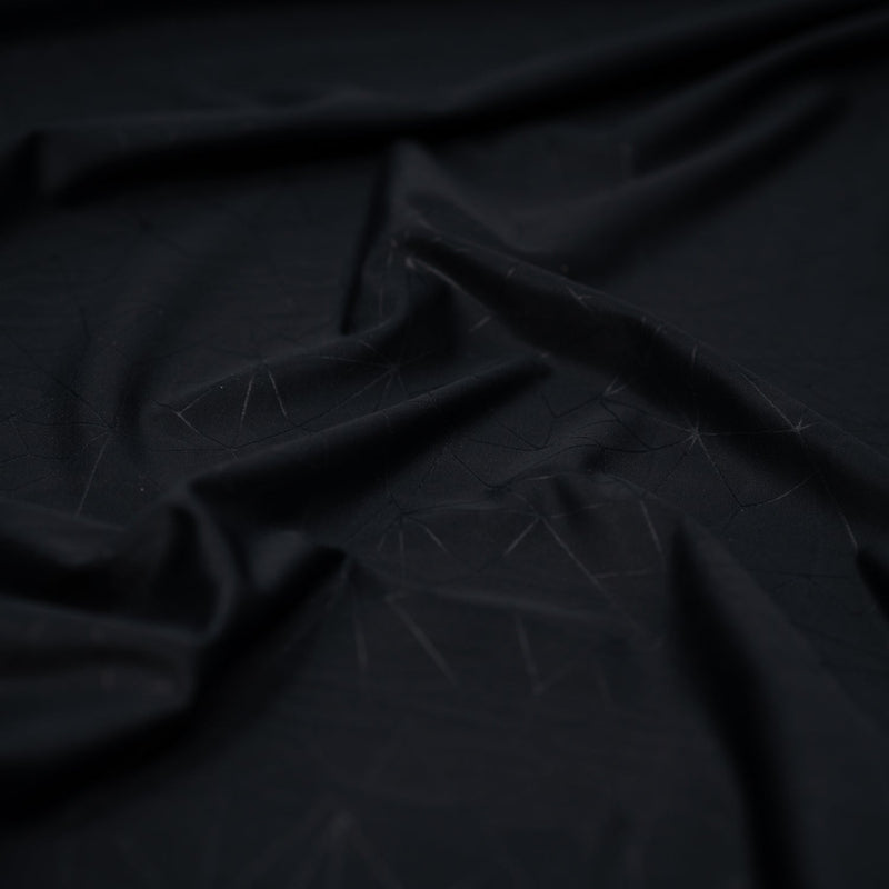 Geometric Embossed Matte Nylon Spandex Tricot Fabric - Geometric Embossed Matte, Blue, 58" Width (1 Yard)