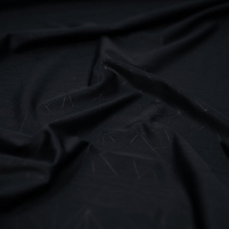 Geometric Embossed Matte Nylon Spandex Tricot Fabric - Geometric Embossed Matte, Blue, 58" Width (1 Yard)