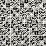 Geometric Floral Panel Polyester Foil Fabric - White On White, Black On Black, White On Beige, Black On White, 36" X 58" (1 Yard)