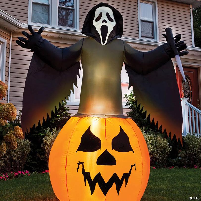 Ghost Face ® Pumpkin Lawn Inflatable Decoration - 6 Ft