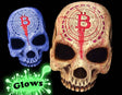 Crypto Skull - UV Reactive - Latex Halloween - Half Mask