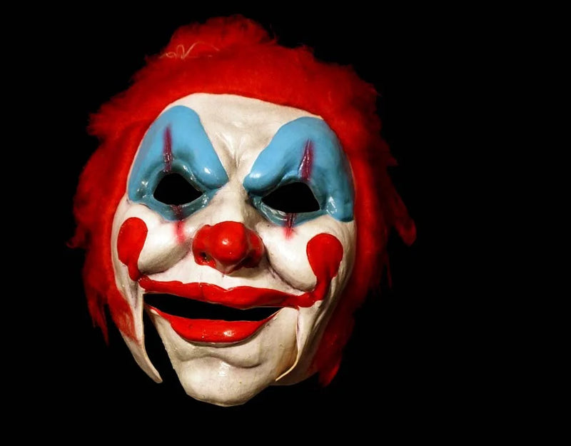 latex circus clown mask with moving mouth