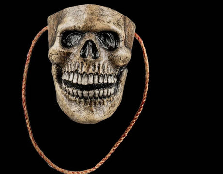 Ghoulish Halloween - Features a highly detailed, tan skin Sulking Skeleton design for a weathered bone look.