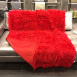 Faux Fur Throw Blanket 60" x 50" Shaggy Long Pile