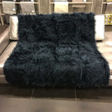 Faux Fur Throw Blanket 60" x 50" Shaggy Long Pile