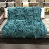 Faux Fur Throw Blanket 60" x 50" Shaggy Long Pile