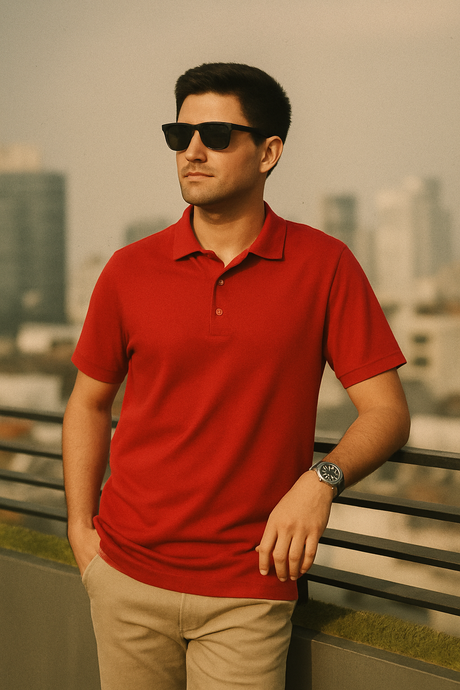 Gildan 8800 Polo Cotton Poly Blend Fabric - Red, Moisture Wicking, Classic Fit (1 Piece)