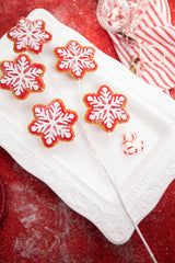 26” Iced Red and White Snowflake Spray