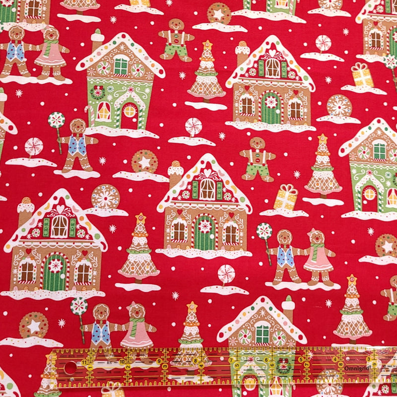 Quilting Cotton Gingerbread House Christmas Fabric Timeless Treasures