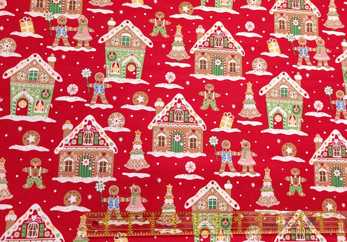 Quilting Cotton Gingerbread House Christmas Fabric Timeless Treasures