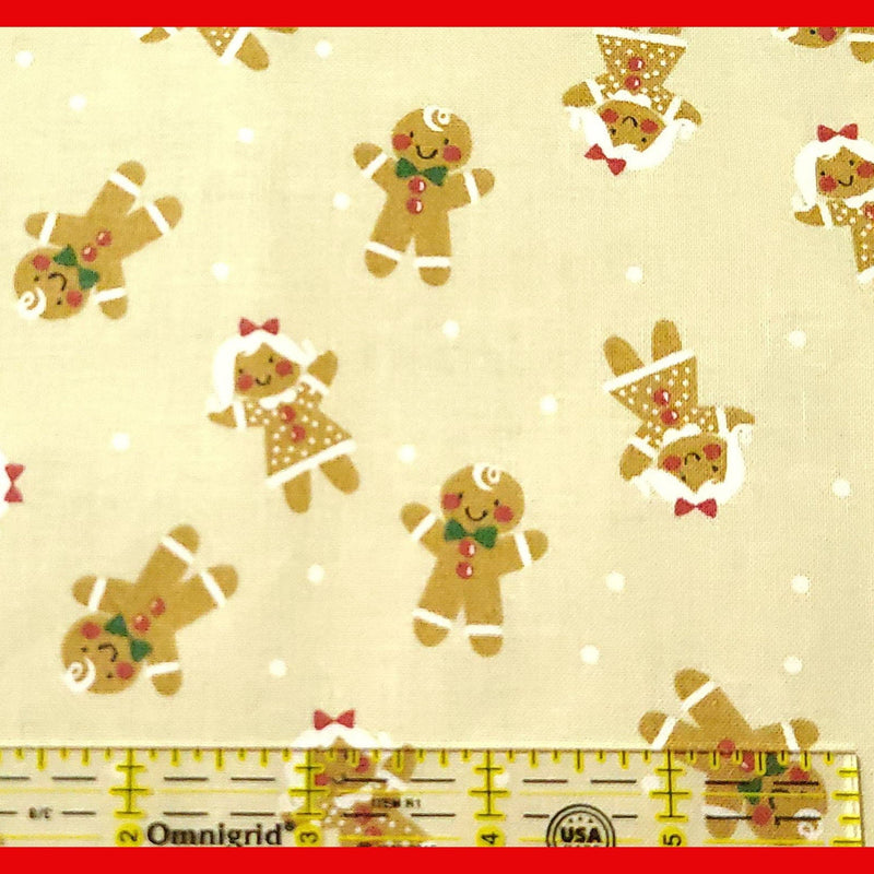 Quilting Cotton Gingerbread Tan Christmas Fabric