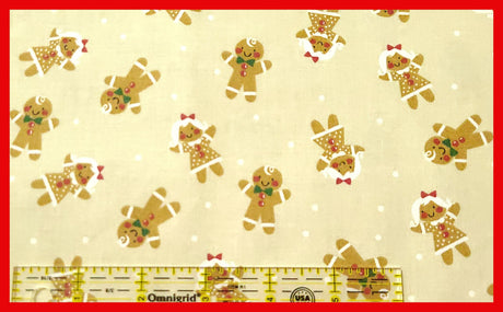 Quilting Cotton Gingerbread Tan Christmas Fabric