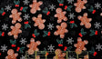 Quilting Cotton Gingerbread Men Black Christmas Fabric