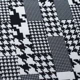 Gingham Style Polyester Spandex Fabric - Black and White Gingham Check, 58-60" Width, 4-Way Stretch (1 Yard)
