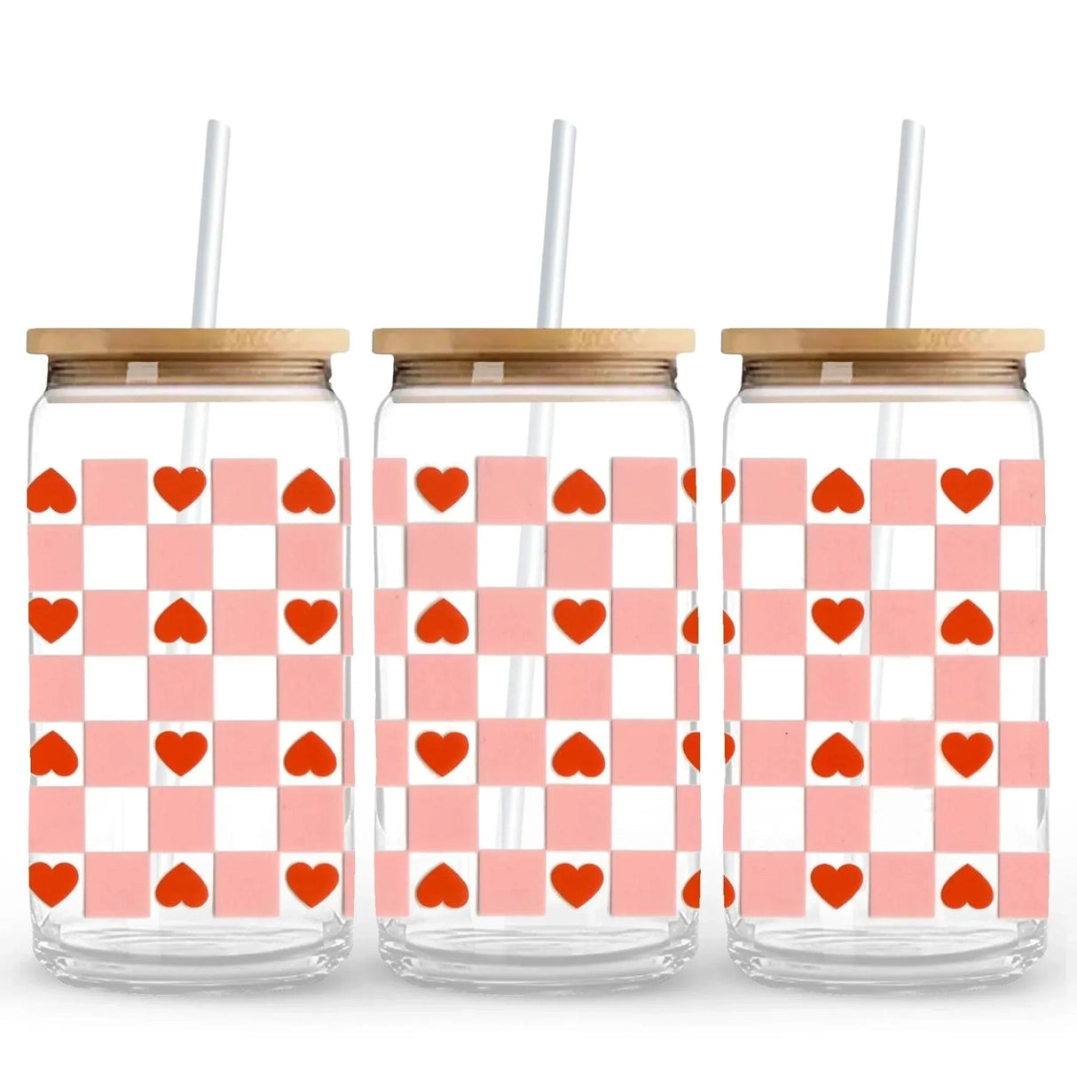 UV DTF Wrap - Gingham Heart (9.7" x 4.3")