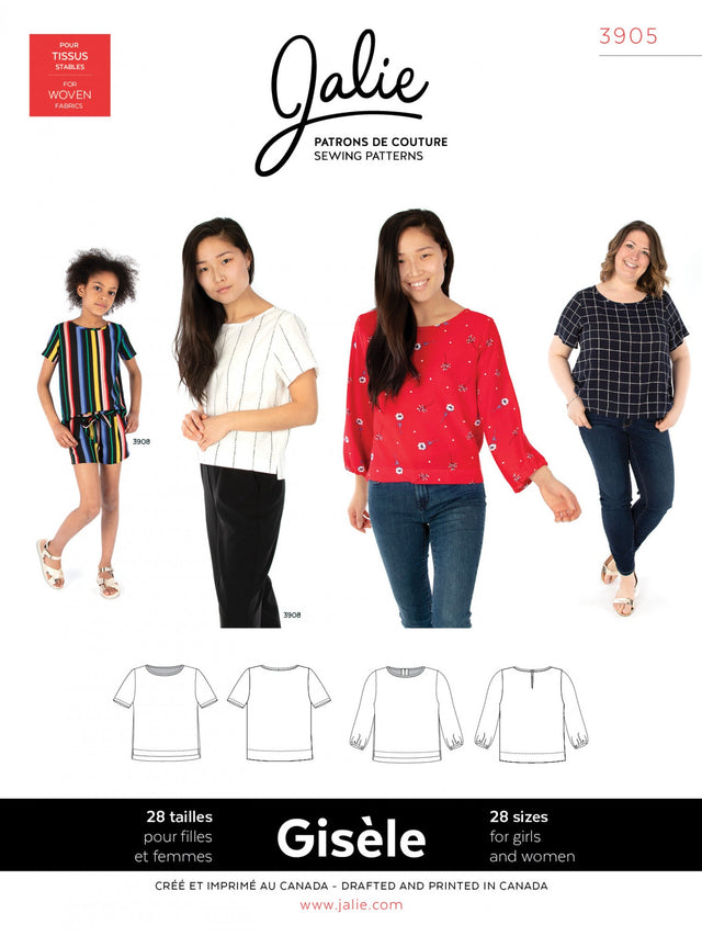Sewing Pattern Gisele Round Neck Blouse by Jalie