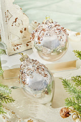 4” Blush Glass Sequin Ornament