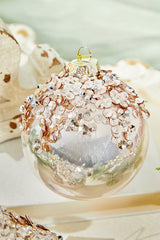 4” Blush Glass Sequin Ornament
