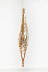 Glass Drop Ornament 9 Inch Champagne Elegant Christmas Decor