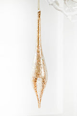 Glass Drop Ornament 9 Inch Champagne Elegant Christmas Decor