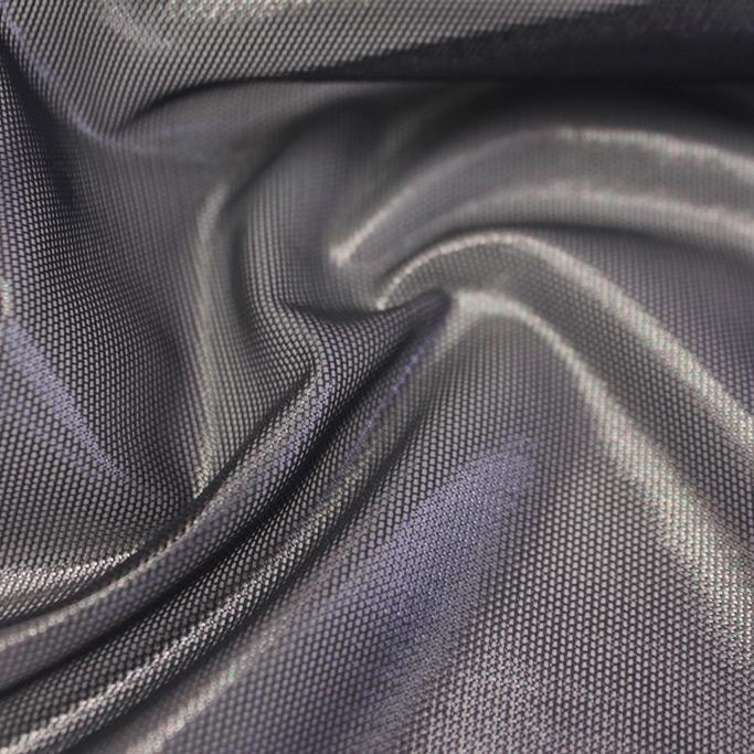 Glaze Foiled Stretch Mesh Fabric - Gunmetal, Gold, Pacific Blue/Royal, 57" Width (1 Yard)