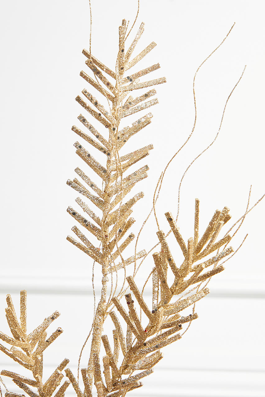 30” Champagne Glitter Sequin Pine Spray