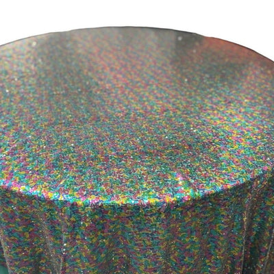 1 Yard Glitz Sequin Tablecloth 90 Inch Round Durable Polyester for Parties and Weddings