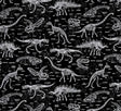 Quilting Cotton Glow in the Dark Dinosaur Skeletons Timeless Treasures