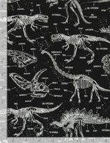 Quilting Cotton Glow in the Dark Dinosaur Skeletons Timeless Treasures