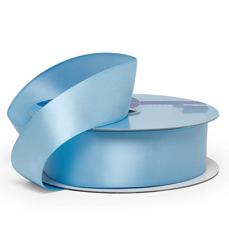Solid Satin Ribbon for Creative Craft Ideas 2 1/2 '' X 25 yd Double Faced 1 / roll Light Blue