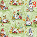 Quilting Cotton Gnome and Garden by Susan Winget
