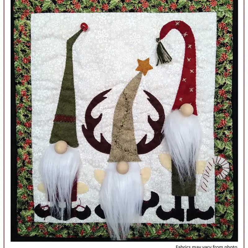 Quilt Kit Gnomes Wall Hanging 13in x 15in
