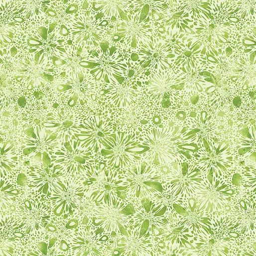 Cotton Fabric Go with the Flow Burst Medium Lime 44/45"