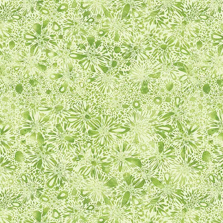 Cotton Fabric Go with the Flow Burst Medium Lime 44/45"